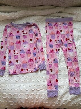 Little Sleepies Pink Cupcake Print Pajama Set - Long Sleeve Top & Pants
